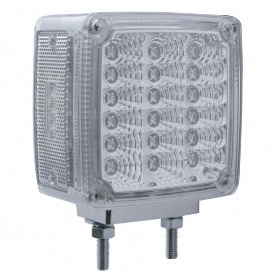 39 LED Reflector Double Face Turn Signal Light (Passenger) - Amber & Red LED/Clear Lens