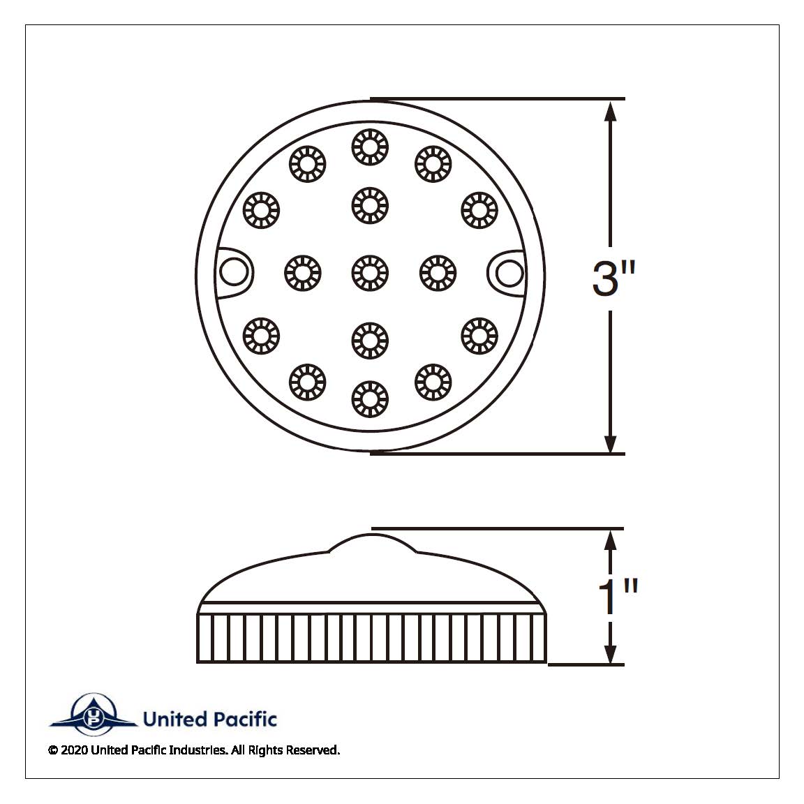 15 LED 3" Reflector Series 3 Light Only for Double Face Housing - Red LED/Clear Lens (Bulk) - Thumbnail 4