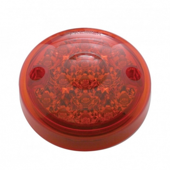 15 LED 3" Single Function Reflector Single Face Light Only - Red LED/Red Lens (Bulk)