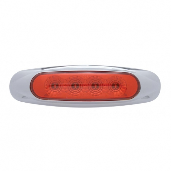 4 LED Reflector Light (Clearance/Marker) - Red LED/Red Lens - Thumbnail 2