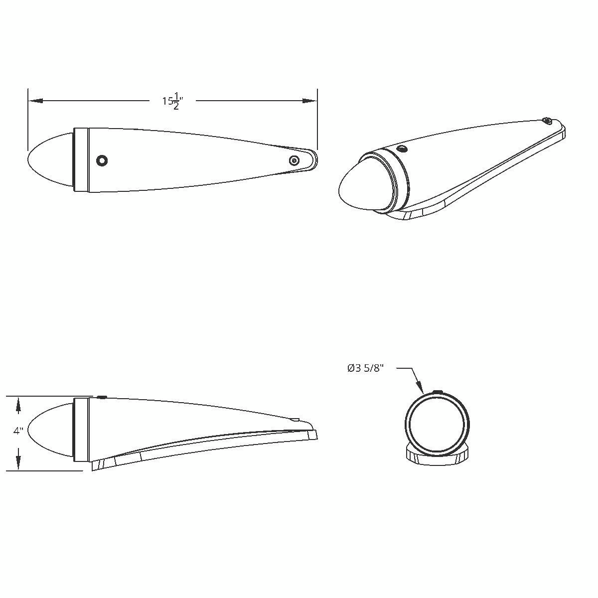 13 LED Watermelon Truck-Lite Style Cab Light Kit - Amber LED/Clear Lens - Thumbnail 2