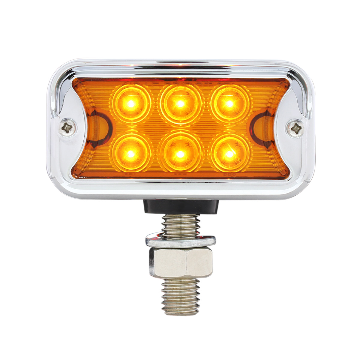 12 LED Dual Function Double Face Light W/Visor - T-Mount - Amber & Red LED/Amber & Red Lens - Thumbnail 5