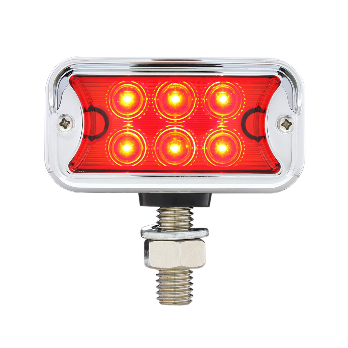 12 LED Dual Function Double Face Light W/Visor - T-Mount - Amber & Red LED/Amber & Red Lens - Thumbnail 7