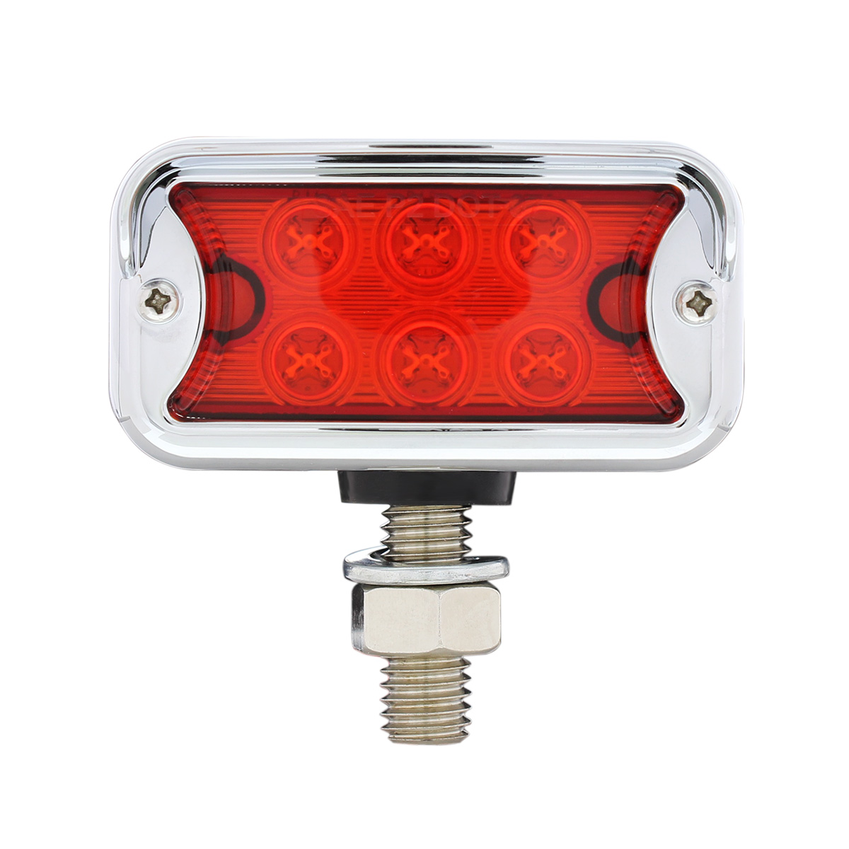 12 LED Dual Function Double Face Light W/Visor - T-Mount - Amber & Red LED/Amber & Red Lens - Thumbnail 8