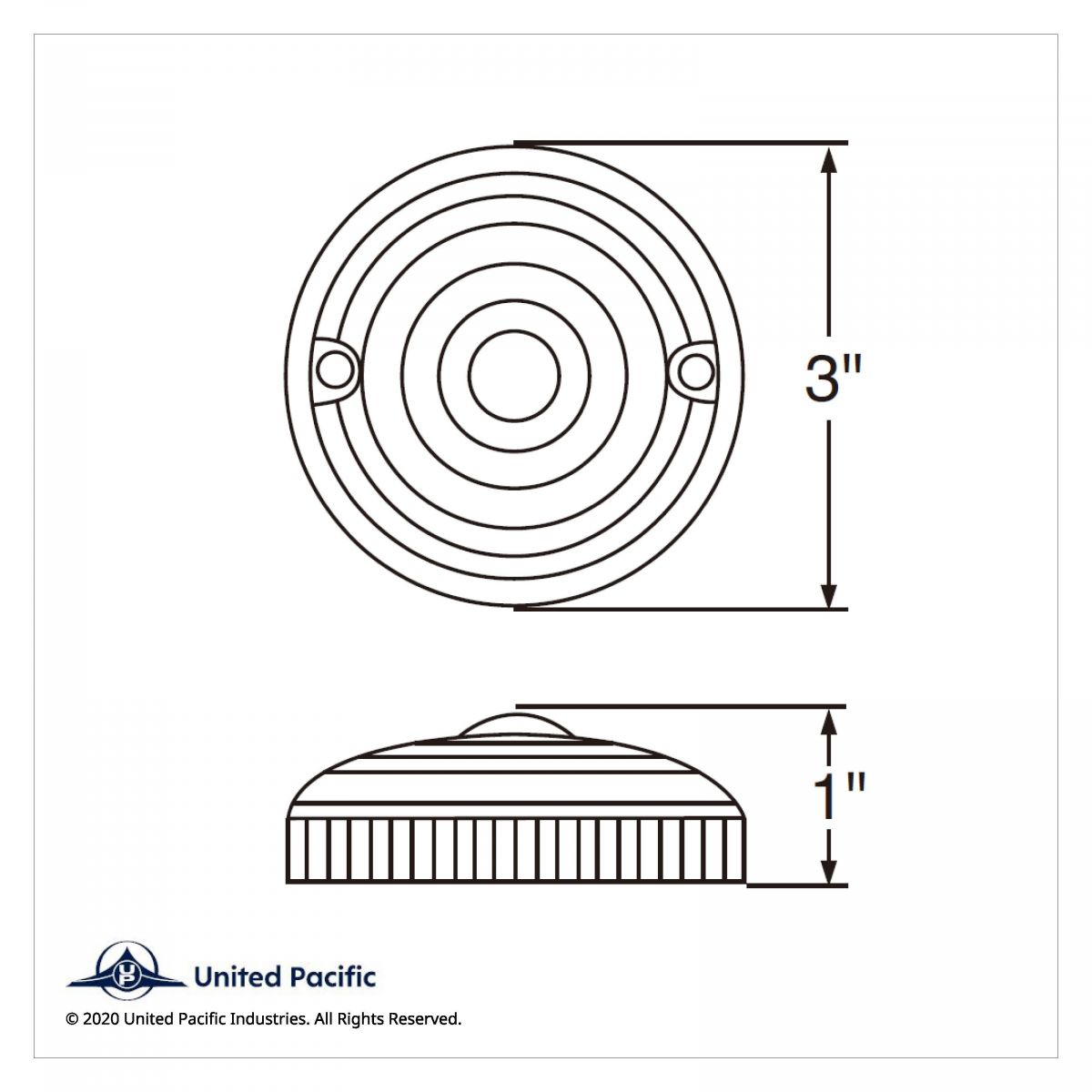 15 LED 3" Dual Function Single Face Light Only - Red LED/Clear Lens (Bulk) - Thumbnail 2