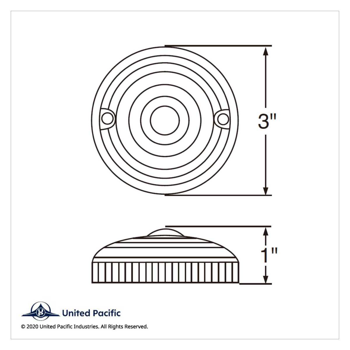 15 LED 3" Dual Function Single Face Light Only - Red LED/Clear Lens (Bulk) - Thumbnail 3