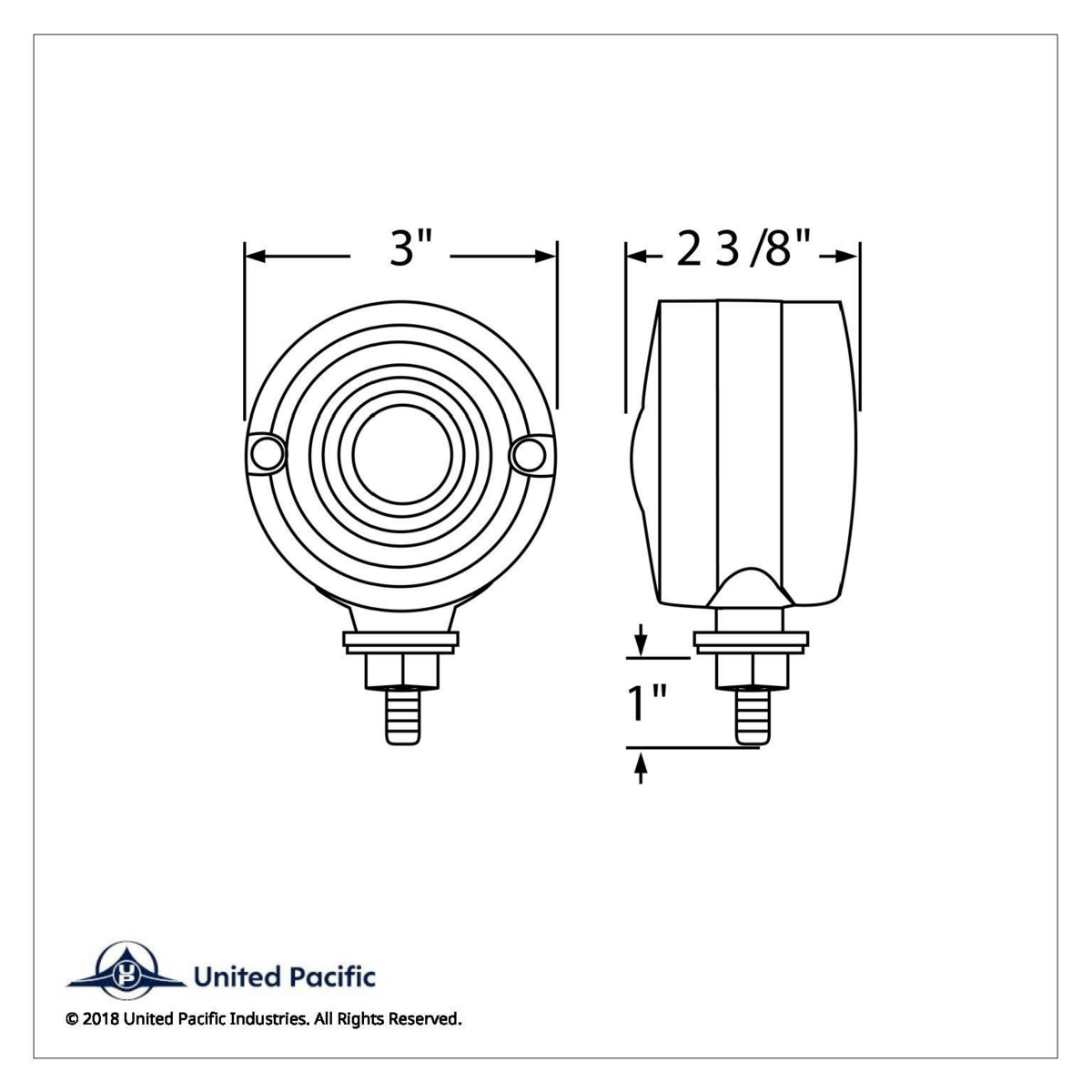 15 LED 3" Dual Function Single Face Light - Amber LED/Amber Lens - Thumbnail 4