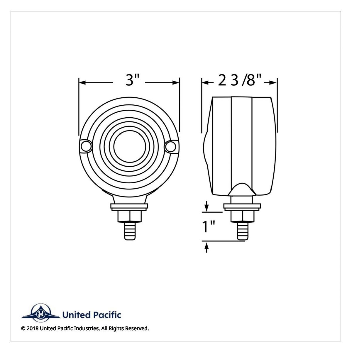 15 LED 3" Dual Function Single Face Light - Red LED/Clear Lens - Thumbnail 2