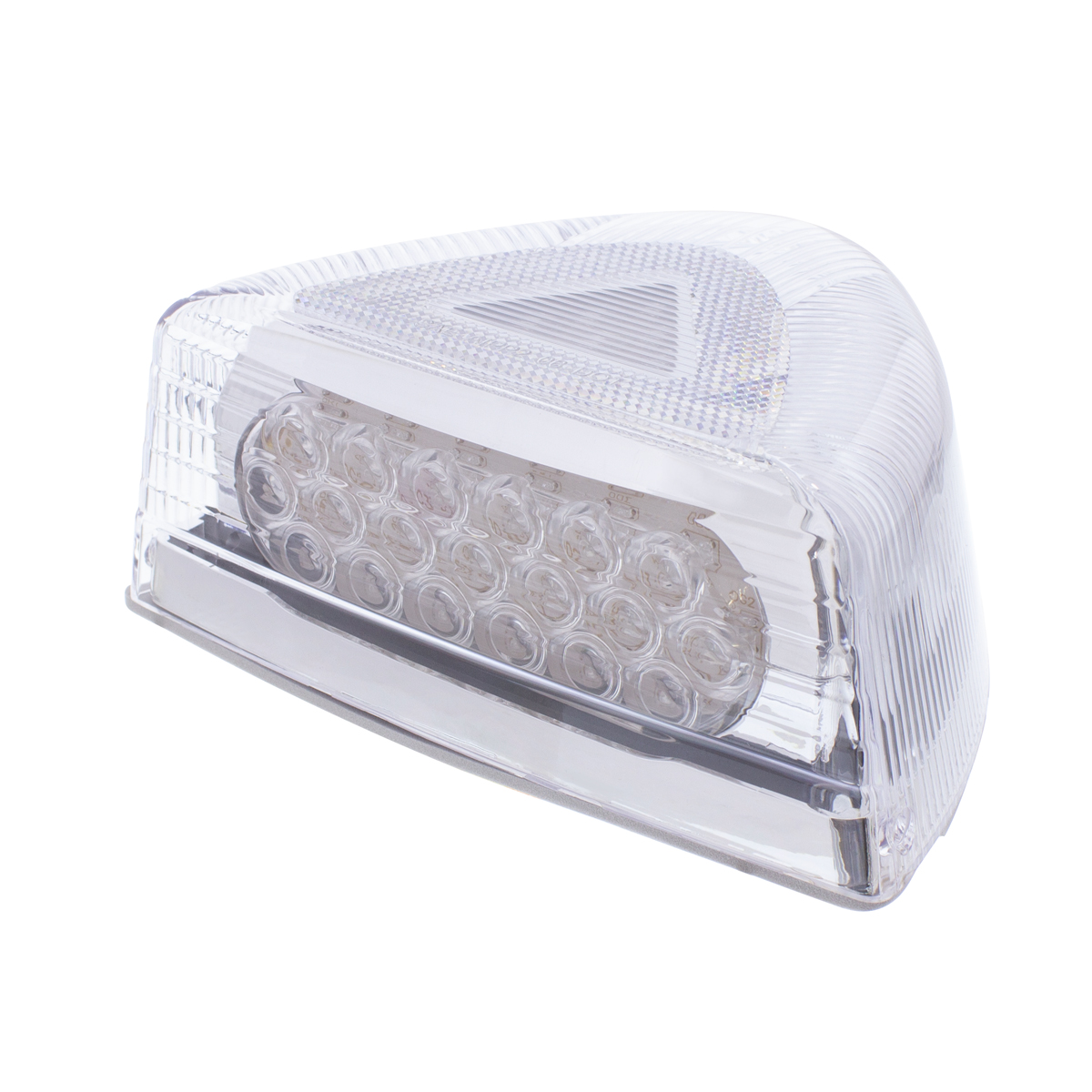 37 LED Turn Signal Light With Chrome Base For 1987-2007 Peterbilt 379/378/357- Amber LED/Clear Lens - Thumbnail 2