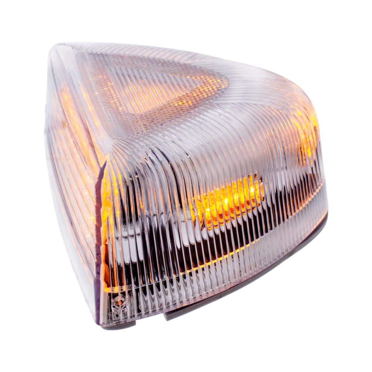 37 LED Turn Signal Light With Chrome Base For 1987-2007 Peterbilt 379/378/357- Amber LED/Clear Lens - Thumbnail 3