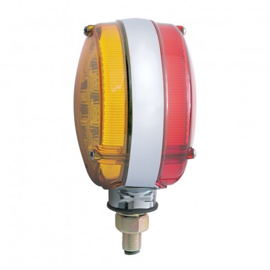 42 LED Reflector Double Face Turn Signal Light - Amber & Red LED/Amber & Red Lens - Thumbnail 3