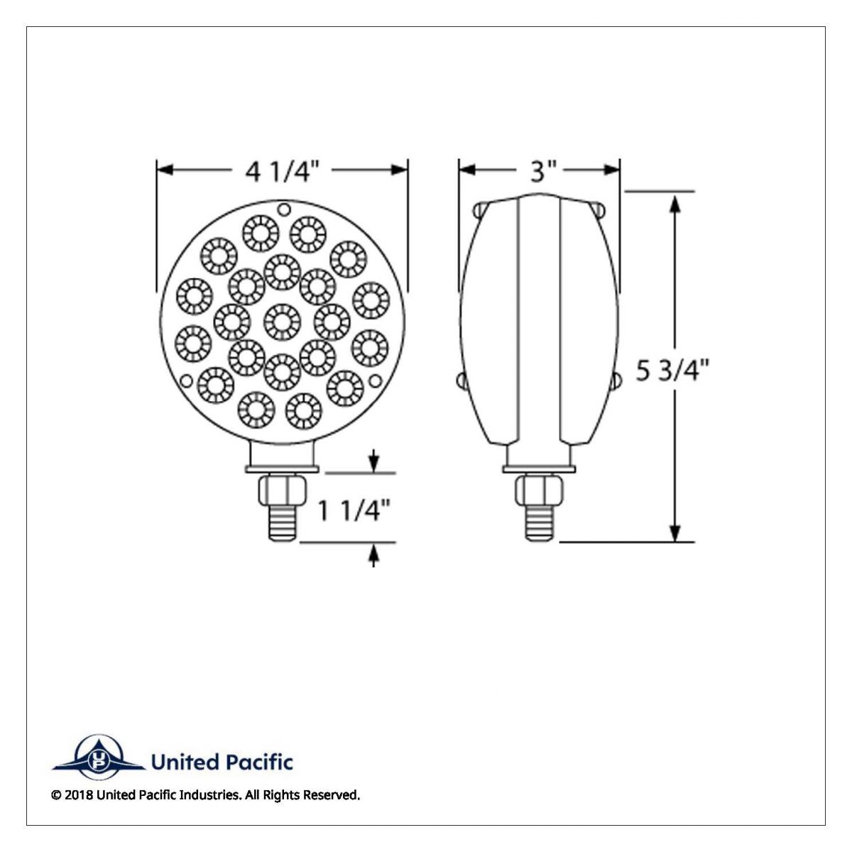 42 LED Reflector Double Face Turn Signal Light - Amber & Red LED/Amber & Red Lens - Thumbnail 4