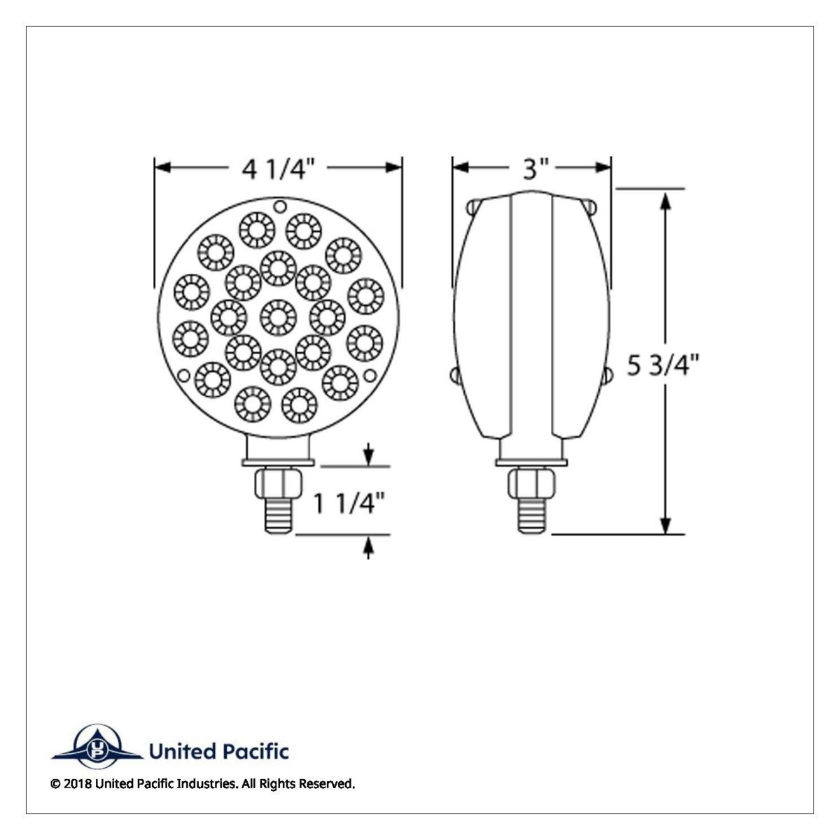 42 LED Reflector Double Face Turn Signal Light - Amber & Red LED/Amber & Red Lens - Thumbnail 5
