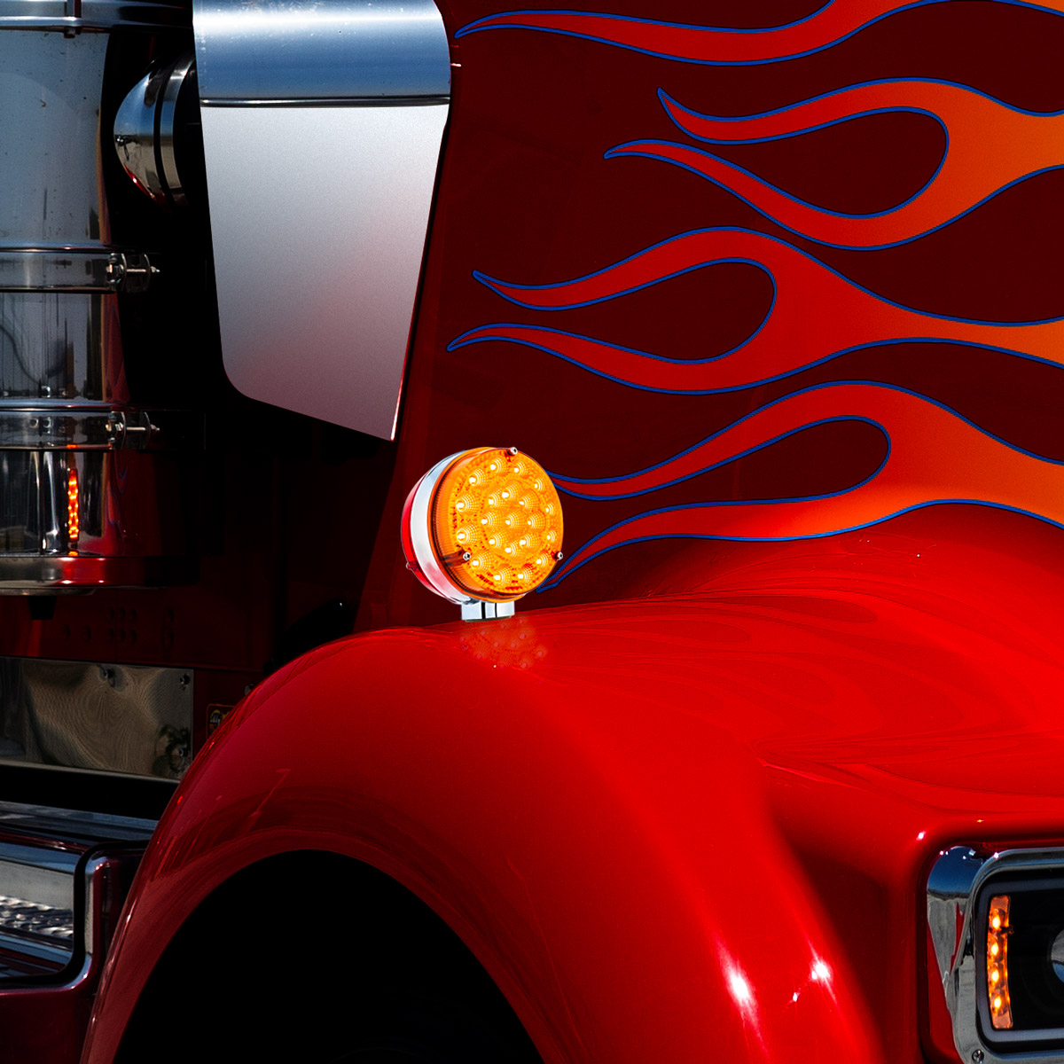 42 LED Reflector Double Face Competition Series Turn Signal Light-Amber & Red LED/Lens - Thumbnail 13