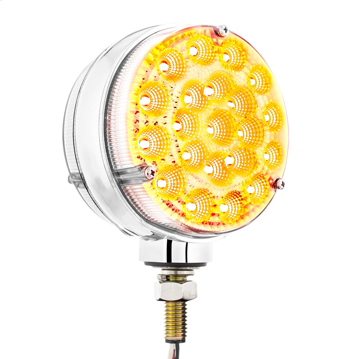 42 LED Reflector Double Face Competition Series Turn Signal Light-Amber & Red LED/Clear Lens - Thumbnail 5