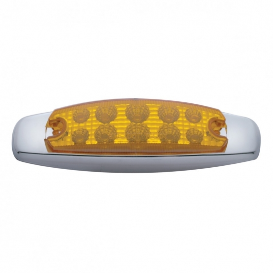 10 LED Reflector Rectangular Light (Clearance/Marker) - Amber LED/Amber Lens - Thumbnail 2