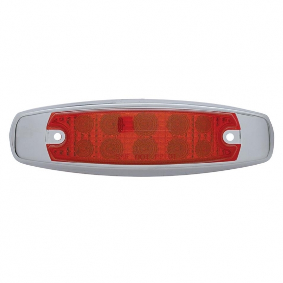 10 LED Reflector Rectangular Light (Clearance/Marker) - Red LED/Red Lens - Thumbnail 2