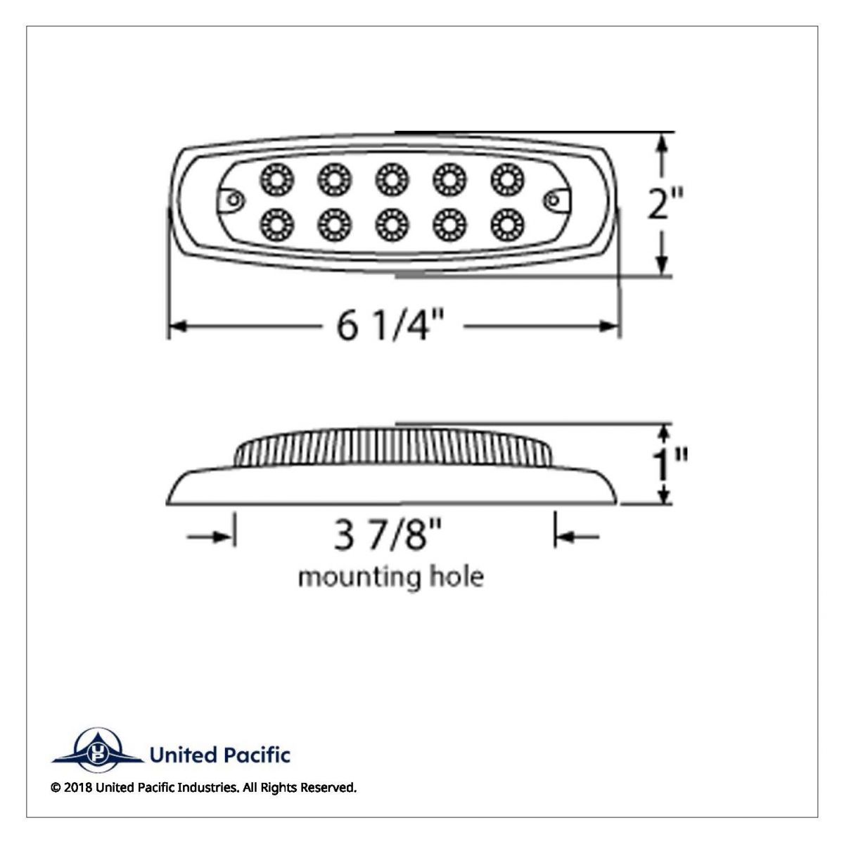 10 LED Reflector Rectangular Light (Clearance/Marker) - Amber LED/Clear Lens - Thumbnail 4