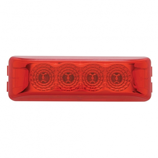 4 LED Reflector Rectangular Light (Clearance/Marker) - Red LED/Red Lens (Bulk) - Thumbnail 2