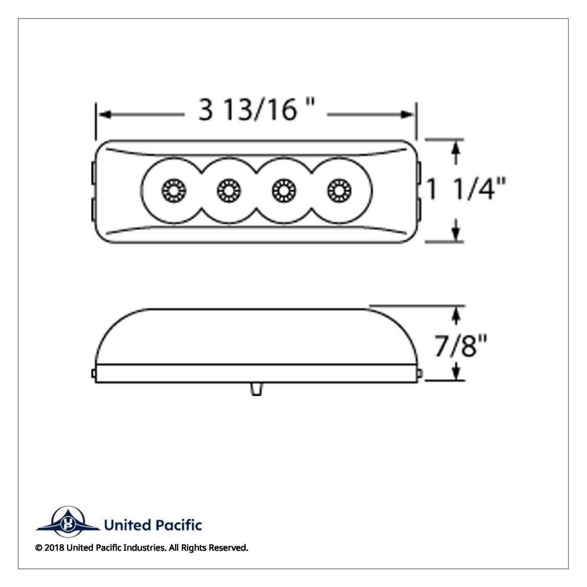 4 LED Reflector Rectangular Light (Clearance/Marker) - Red LED/Red Lens (Bulk) - Thumbnail 6