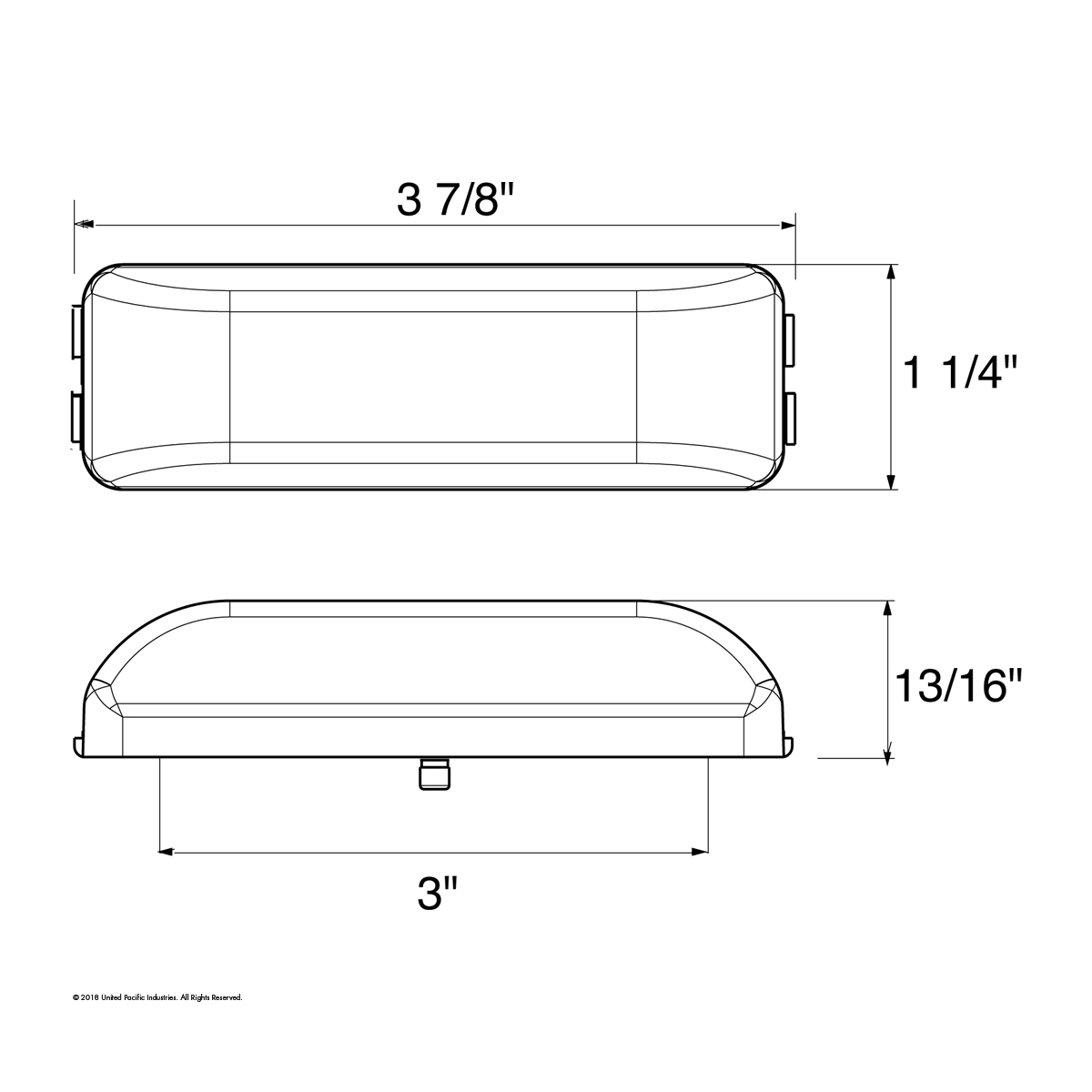 4 LED Reflector Rectangular Light (Clearance/Marker) - Red LED/Clear Lens - Thumbnail 2