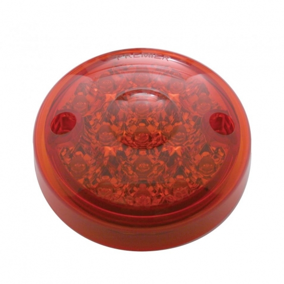 15 LED 3" Dual Function Reflector Single Face Light Only - Red LED/Red Lens (Bulk)