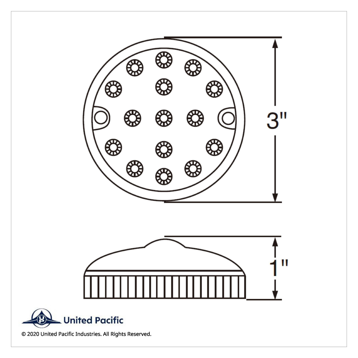 15 LED 3" Dual Function Reflector Single Face Light Only - Amber LED/Clear Lens (Bulk) - Thumbnail 3
