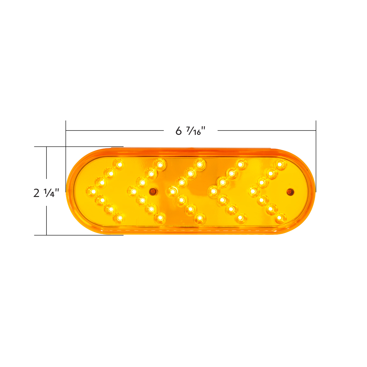 35 LED 6" Reflector Oval Sequential Turn Signal Light - Amber LED/Amber Lens - Thumbnail 11