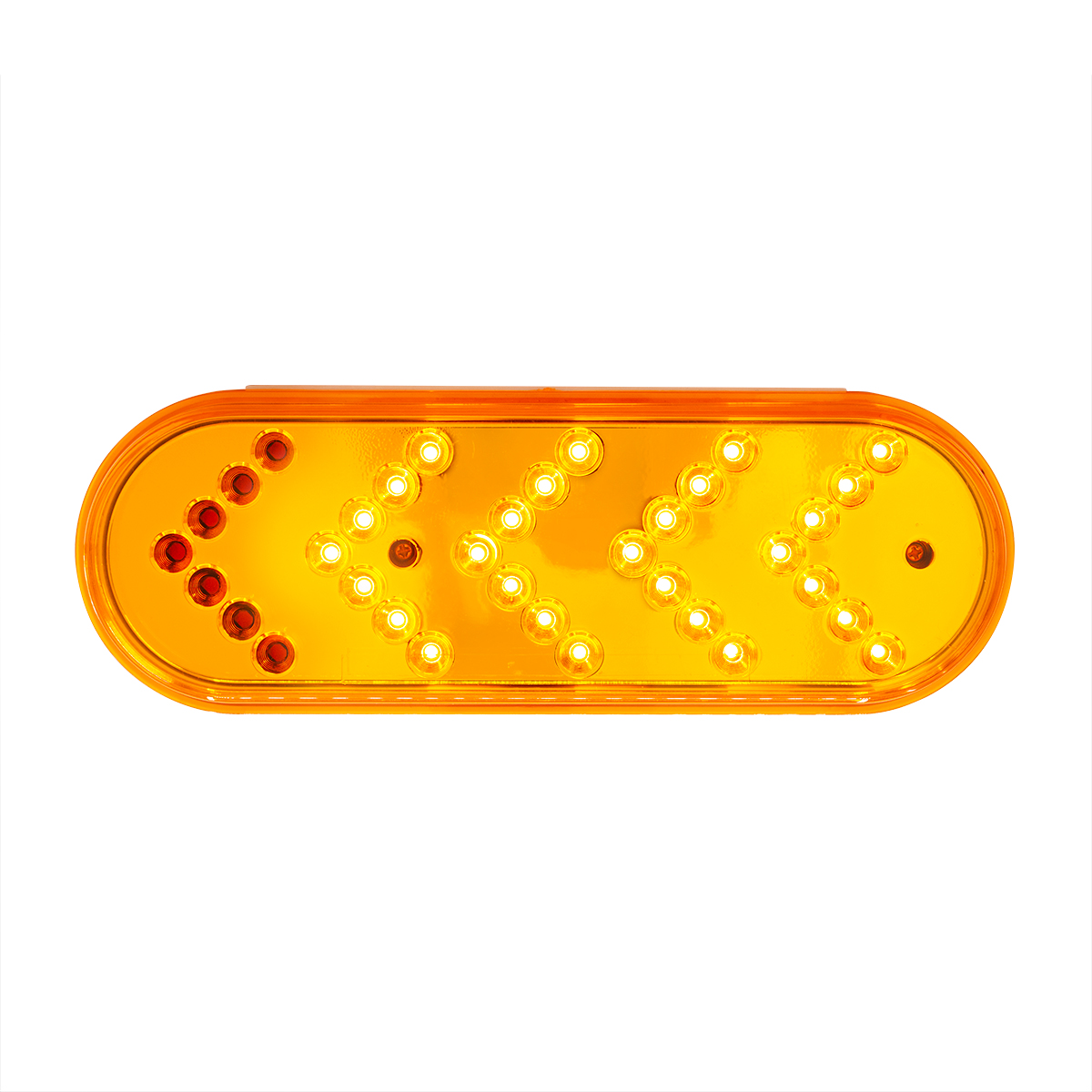35 LED 6" Reflector Oval Sequential Turn Signal Light - Amber LED/Amber Lens - Thumbnail 4