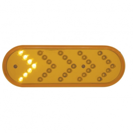 35 LED 6" Reflector Oval Sequential Turn Signal Light - Amber LED/Amber Lens (Bulk)