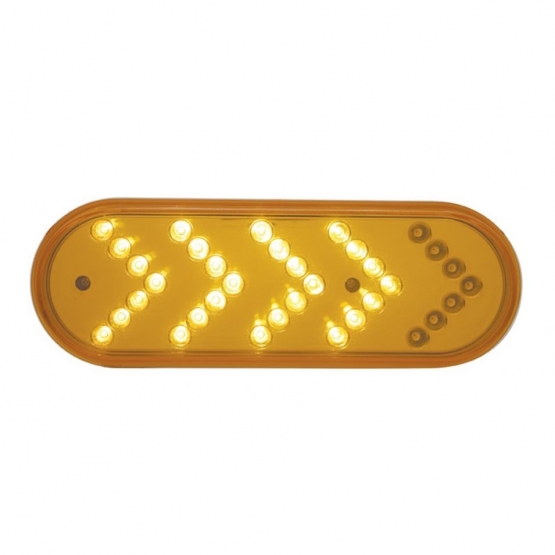 35 LED 6" Reflector Oval Sequential Turn Signal Light - Amber LED/Amber Lens (Bulk) - Thumbnail 4