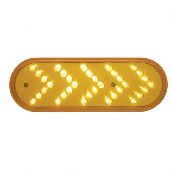 35 LED 6" Reflector Oval Sequential Turn Signal Light - Amber LED/Amber Lens (Bulk) - Thumbnail 5