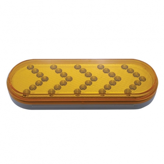 35 LED 6" Reflector Oval Sequential Turn Signal Light - Amber LED/Amber Lens (Bulk) - Thumbnail 6