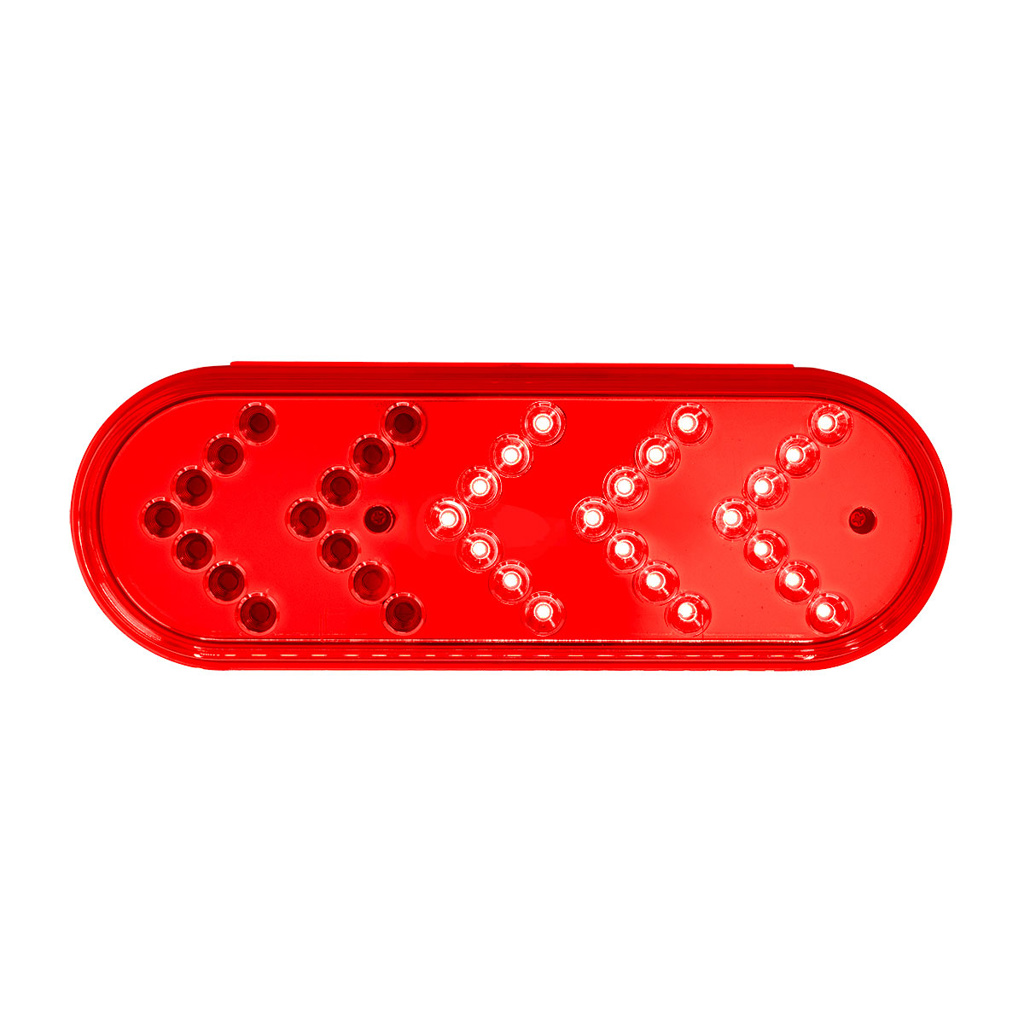 35 LED 6" Reflector Oval Sequential Turn Signal Light - Red LED/Red Lens - Thumbnail 3