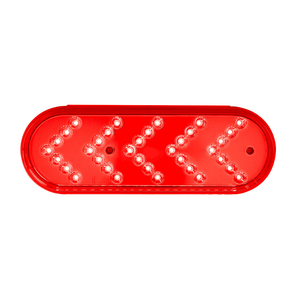 35 LED 6" Reflector Oval Sequential Turn Signal Light - Red LED/Red Lens - Thumbnail 5