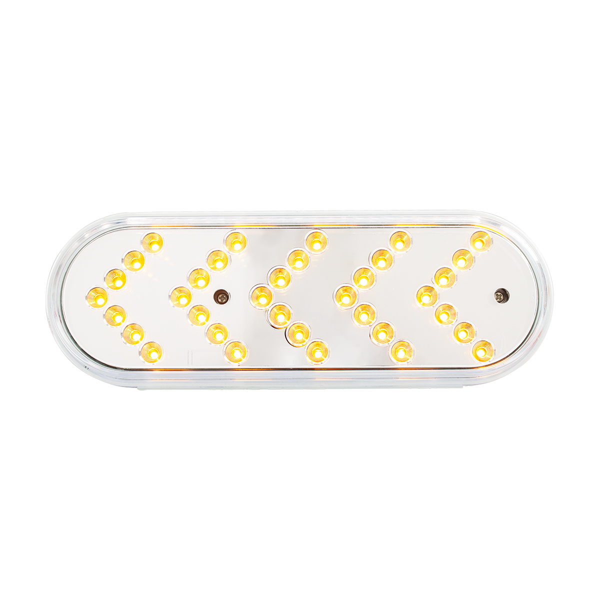 35 LED 6" Reflector Oval Sequential Turn Signal Light - Amber LED/Clear Lens - Thumbnail 5
