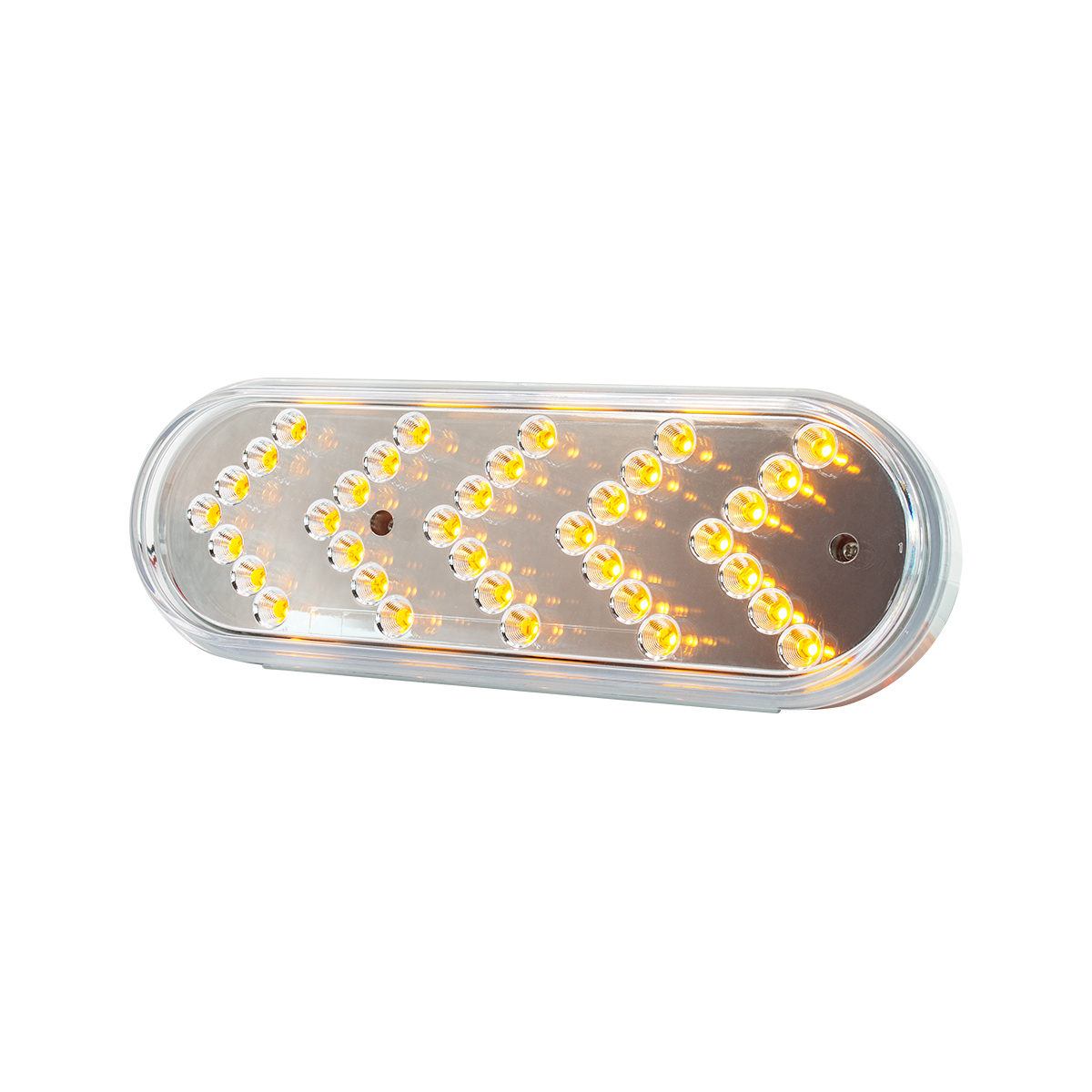 35 LED 6" Reflector Oval Sequential Turn Signal Light - Amber LED/Clear Lens - Thumbnail 7