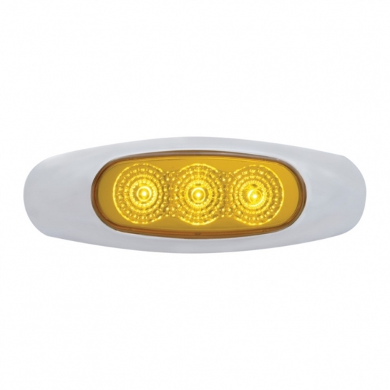 3 LED Reflector Light (Clearance/Marker) - Amber LED/Amber Lens