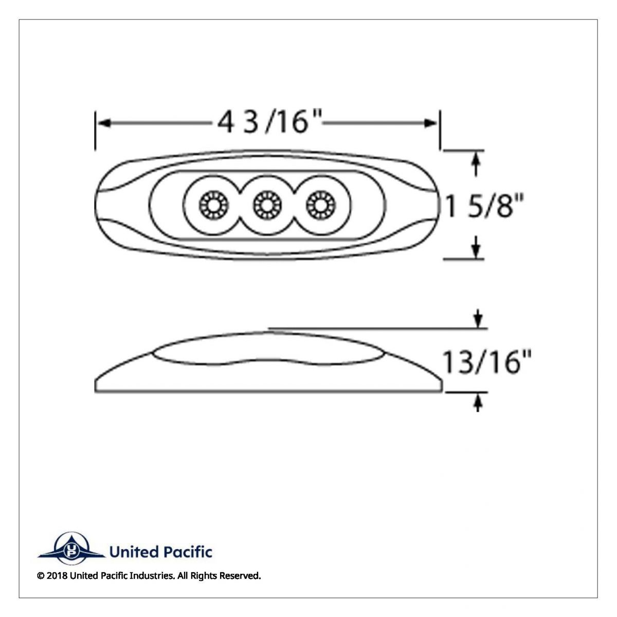 3 LED Reflector Light (Clearance/Marker) - Amber LED/Amber Lens - Thumbnail 4
