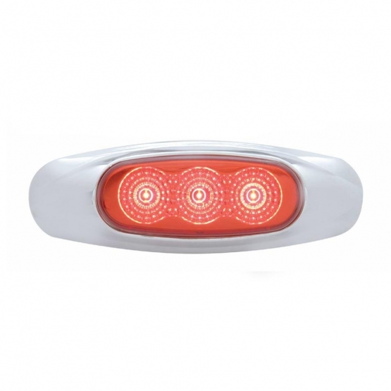 3 LED Reflector Light (Clearance/Marker) - Red LED/Red Lens
