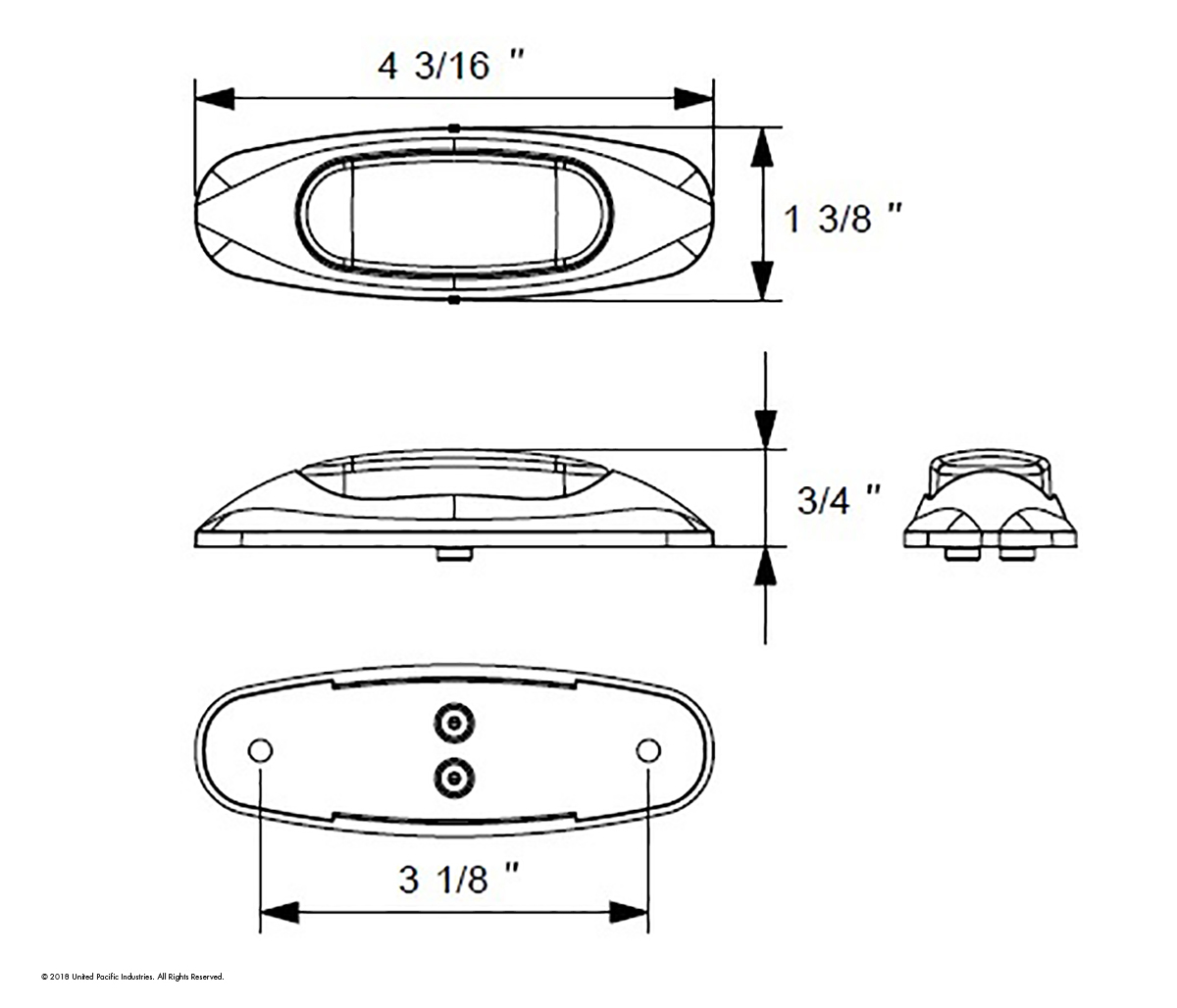 3 LED Reflector Light (Clearance/Marker) - Red LED/Clear Lens (Bulk) - Thumbnail 3