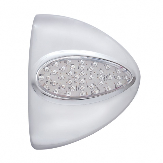 39 LED Teardrop Headlight Turn Signal Light Cover For Peterbilt - Amber LED/Clear Lens