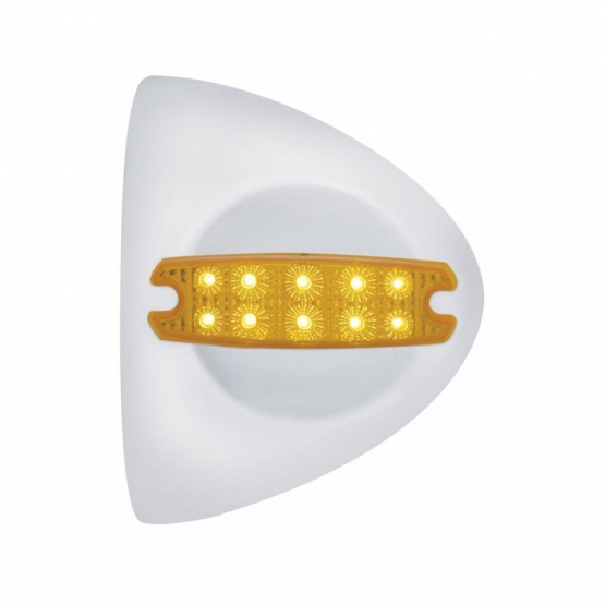 10 LED Reflector Headlight Turn Signal Light Cover - Amber LED/Amber Lens - Thumbnail 2