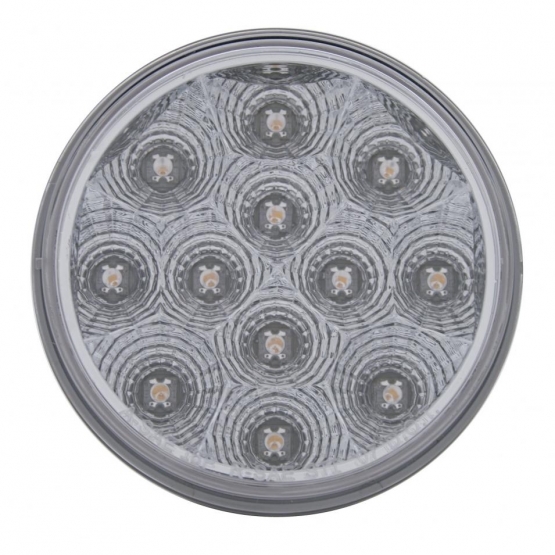 12 LED 4" Reflector Auxiliary/Utility Light - White LED/Clear Lens