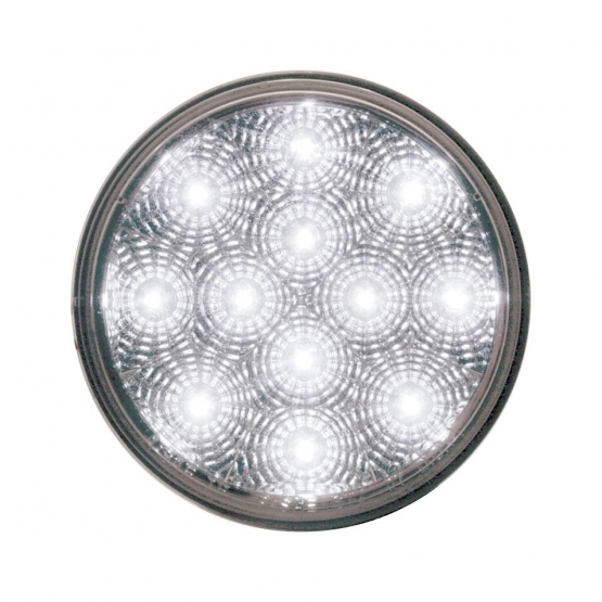 12 LED 4" Reflector Auxiliary/Utility Light - White LED/Clear Lens - Thumbnail 2