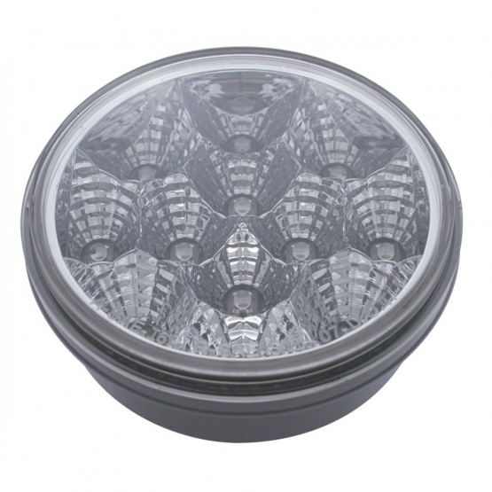 12 LED 4" Reflector Auxiliary/Utility Light - White LED/Clear Lens - Thumbnail 3