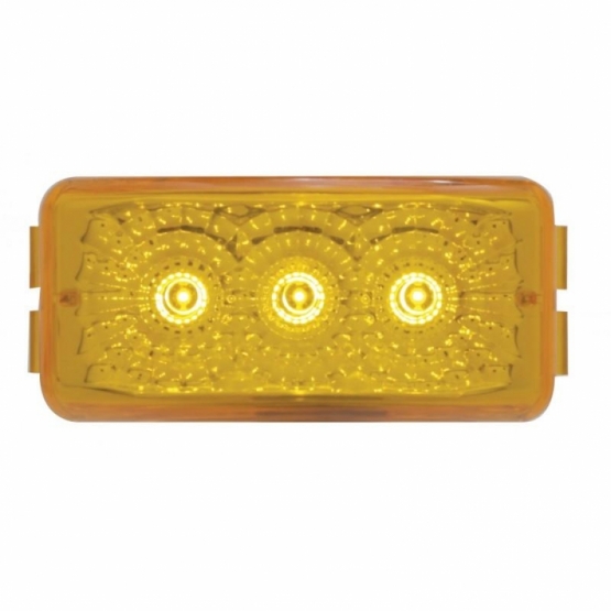 3 LED Reflector Light (Clearance/Marker) - Amber LED/Amber Lens