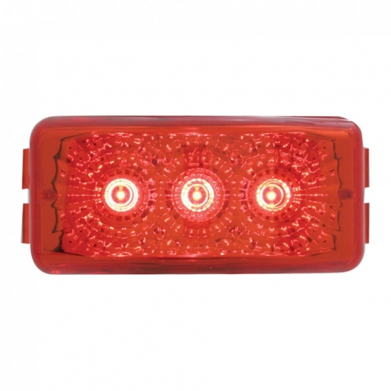3 LED Reflector Light (Clearance/Marker) - Red LED/Red Lens