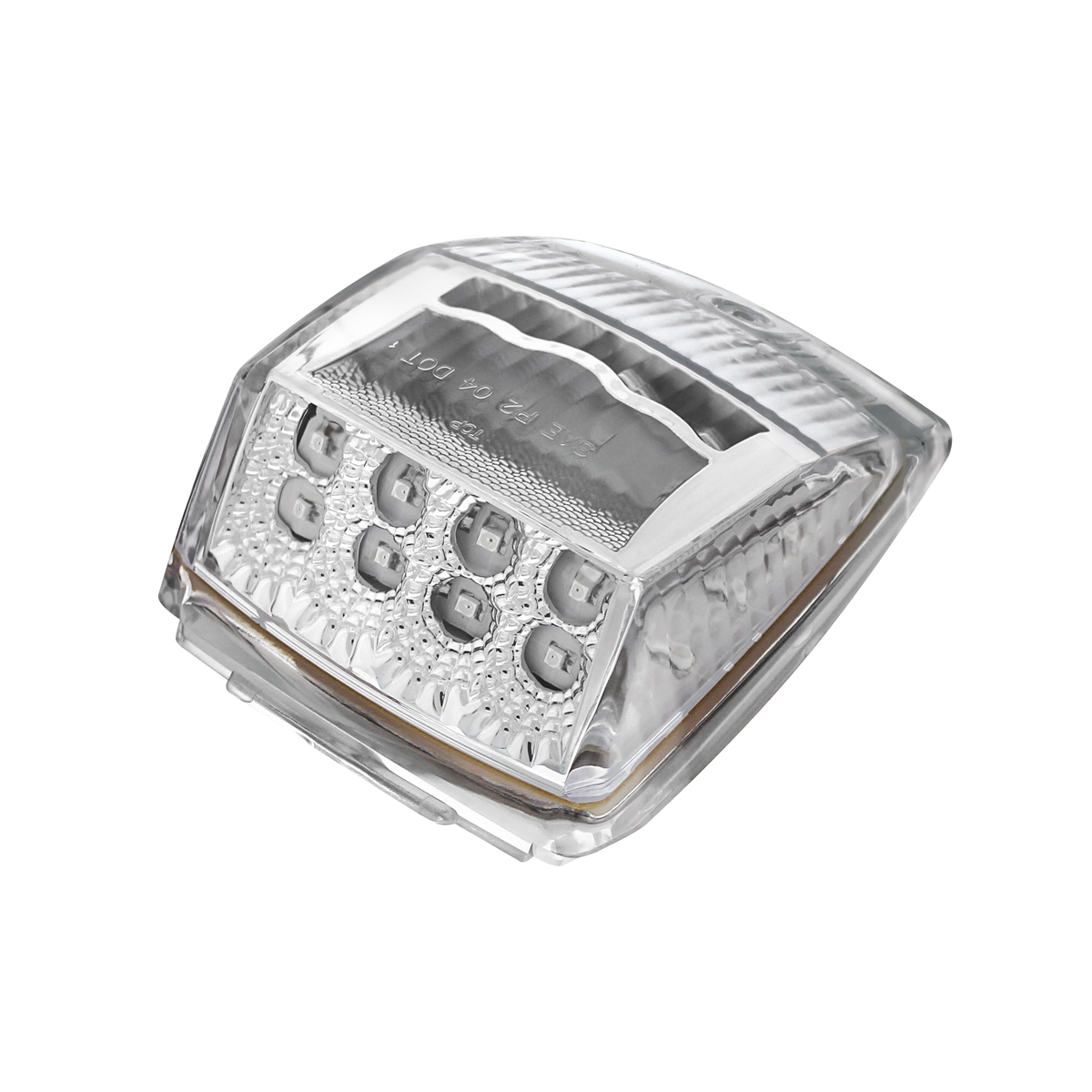 17 LED Reflector Square Cab Light - Amber LED/Clear Lens - Thumbnail 2