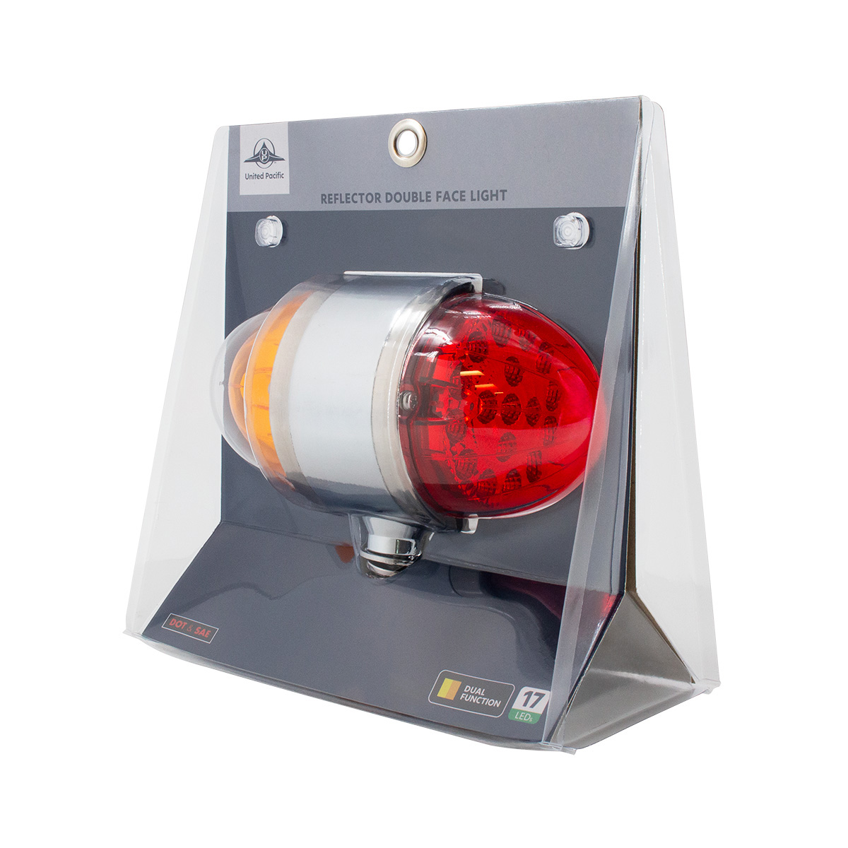 17 LED Dual Function Reflector Double Face Light - Amber & Red LED/Amber & Red Lens - Thumbnail 4